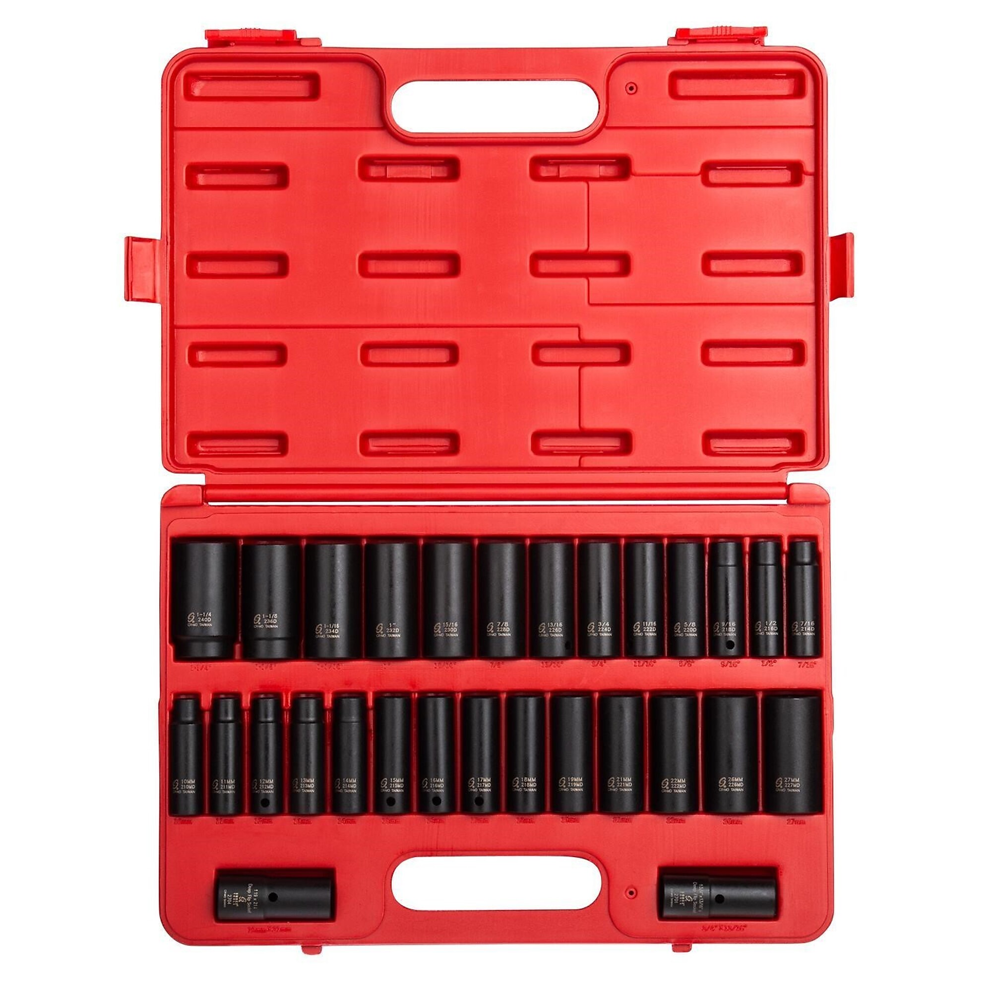 Sunex Tools 1/2in. SAE/Metric 6 Pt Deep Impact Socket Set — 29 Pcs, CR-MO Alloy Steel, Model# 5153DD